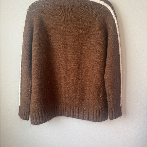 Brown Sweater with White Stripes Wool Blend - Picture 6 of 7